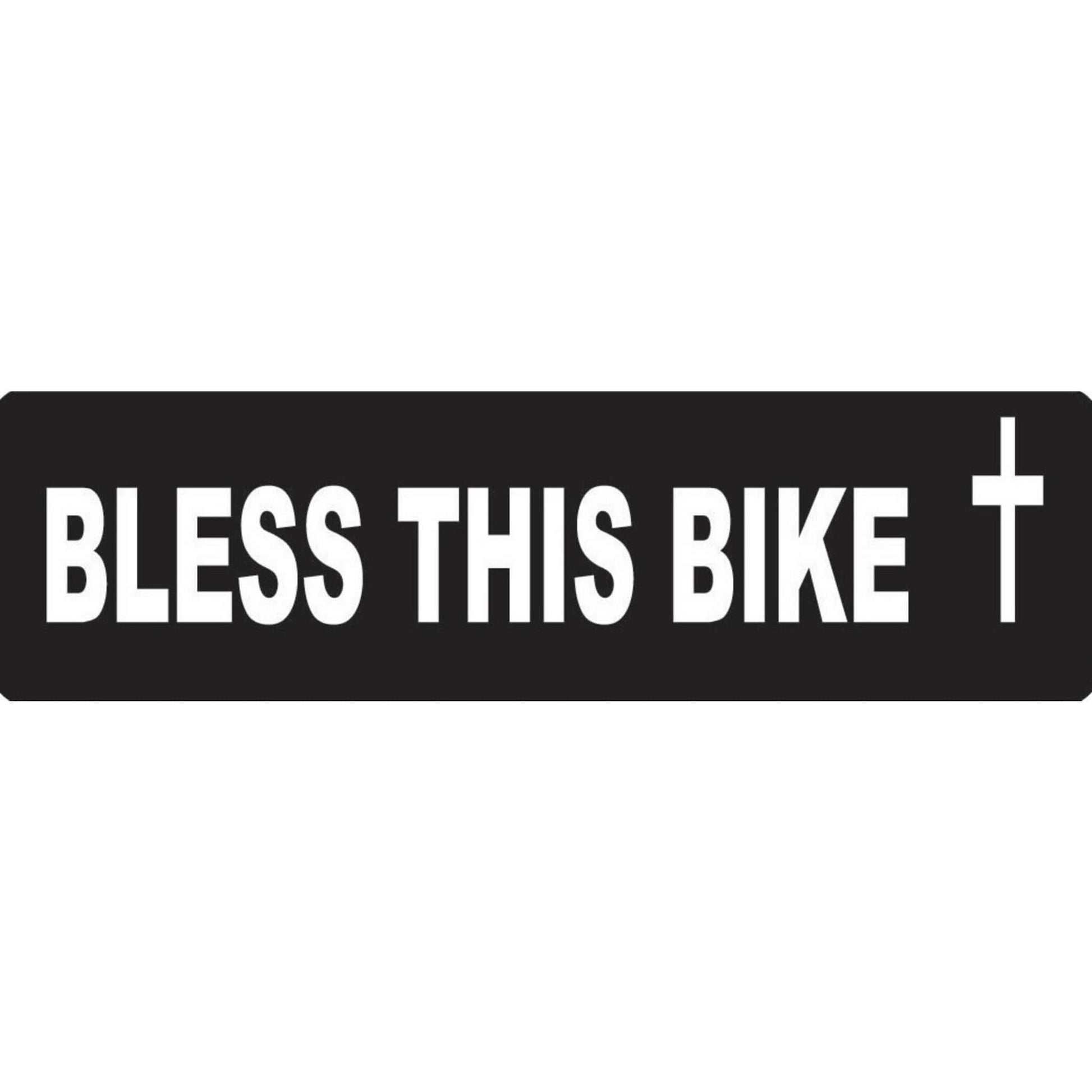 Bless this bike vinyl motorcycle helmet stickers - biker decal