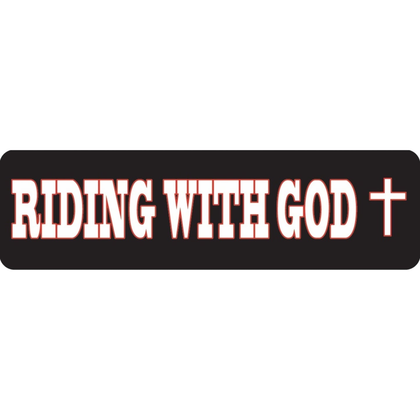 Riding with God vinyl motorcycle helmet sticker - biker decal