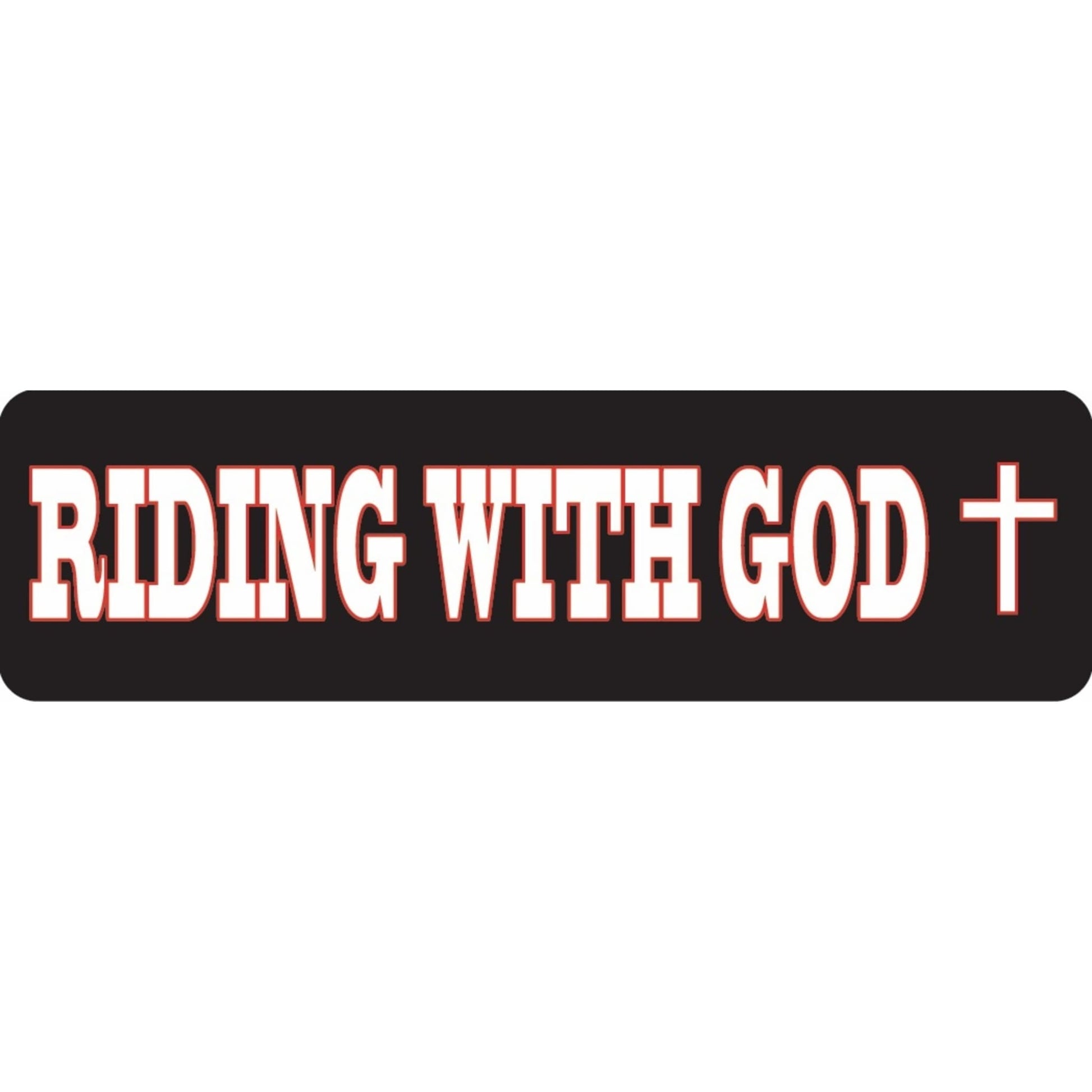 Riding with God vinyl motorcycle helmet sticker - biker decal