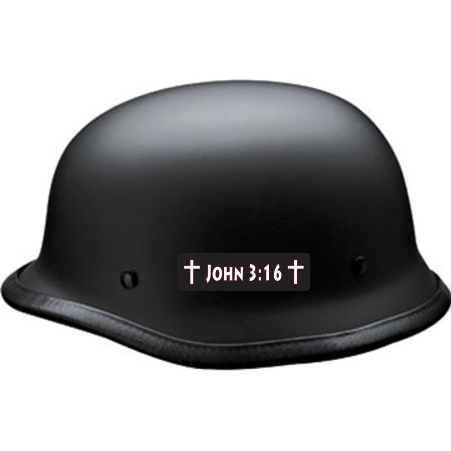 John 3:16 vinyl motorcycle helmet sticker on a helmet - biker decal