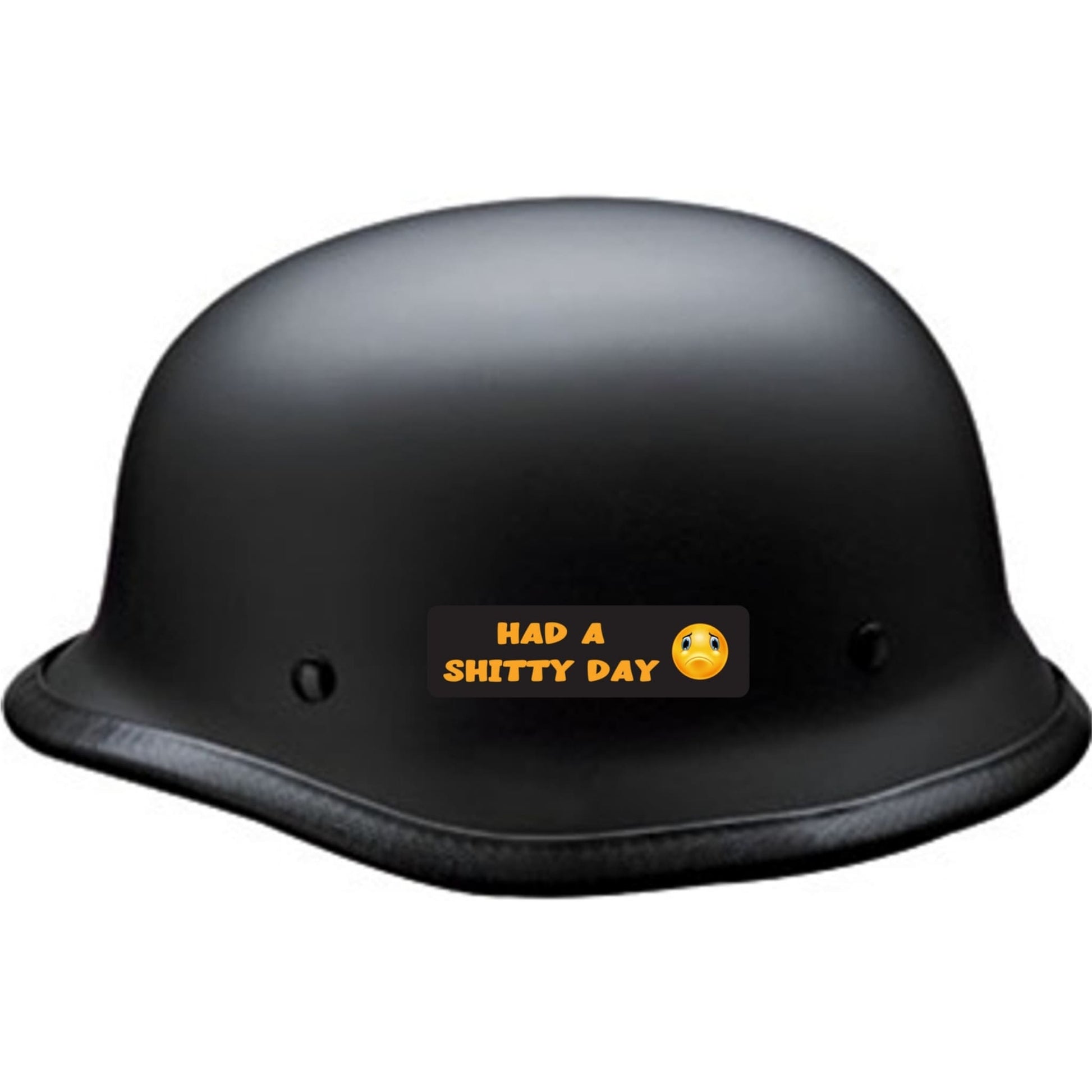 Had a shitty day vinyl motorcycle helmet sticker on a helmet - funny biker decal