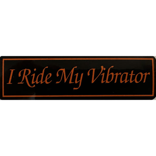 I ride my vibrator vinyl motorcycle helmet stickers - funny biker decal