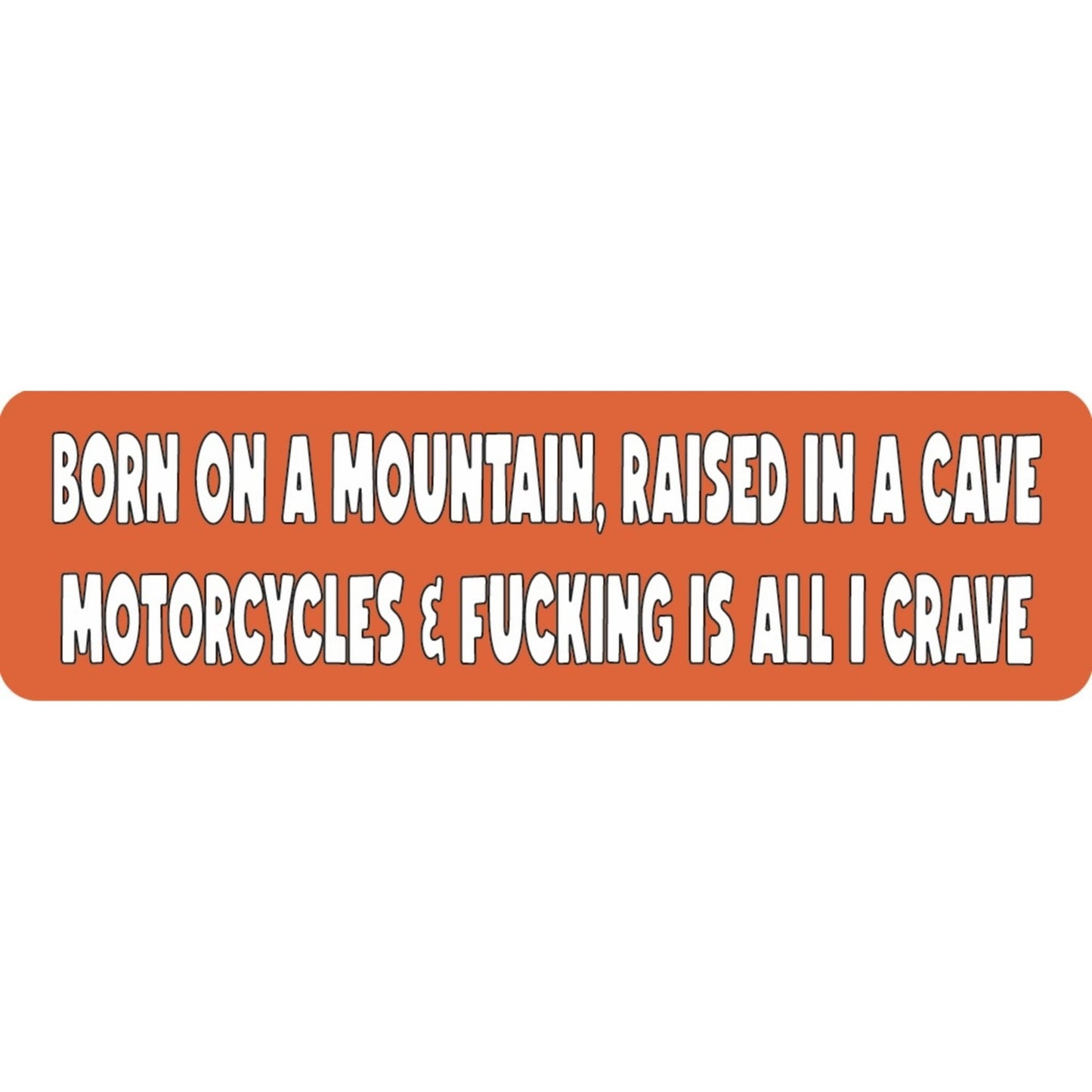 Born on a mountain raised in a cave motorcycles and fucking is all I crave vinyl motorcycle helmet sticker - funny biker decal
