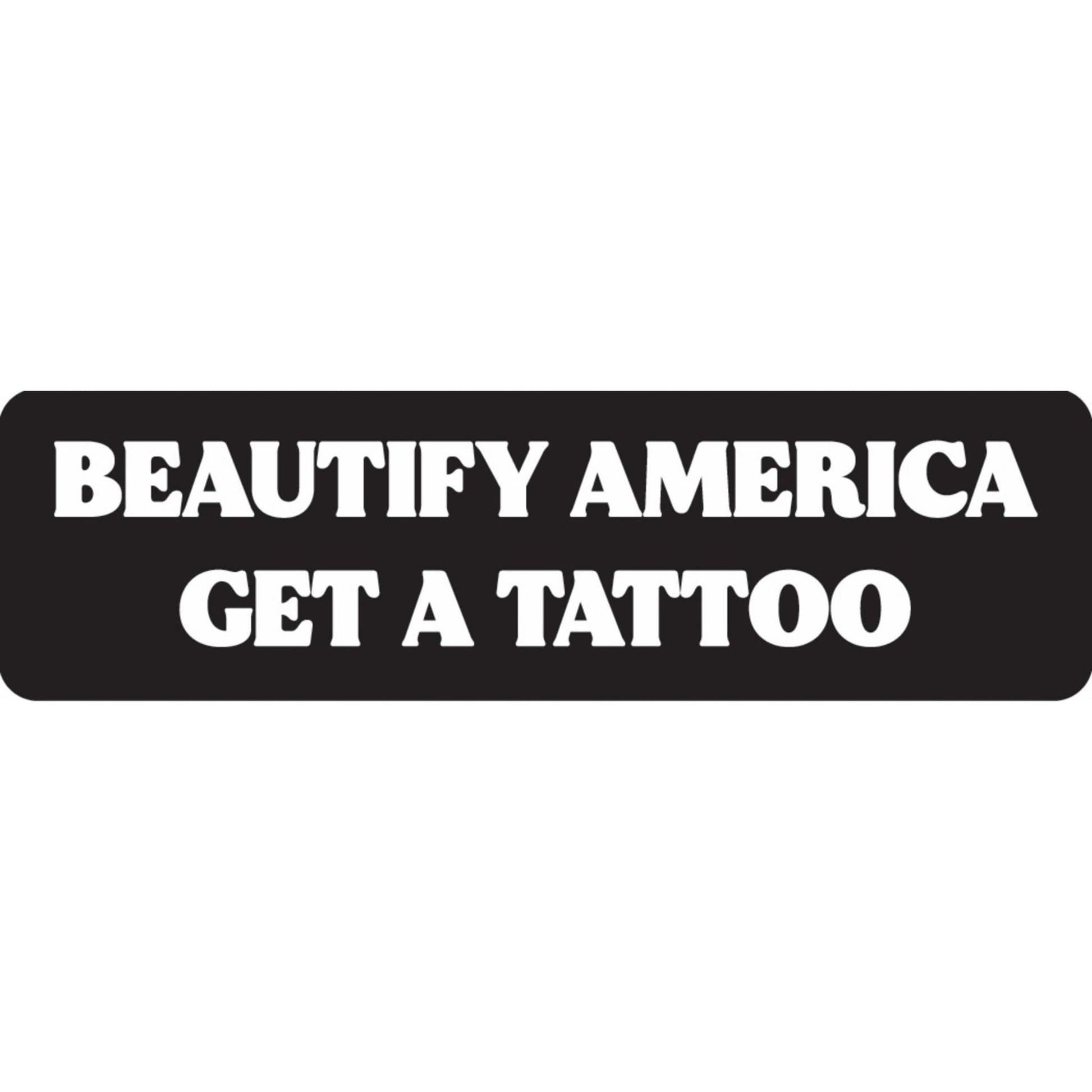 Beautify America get a tattoo vinyl motorcycle helmet sticker - biker decal