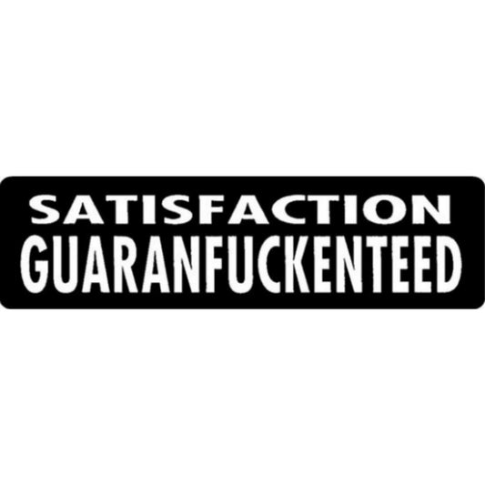 Satisfaction guaranfuckingteed vinyl motorcycle helmet stickers - funny biker decal