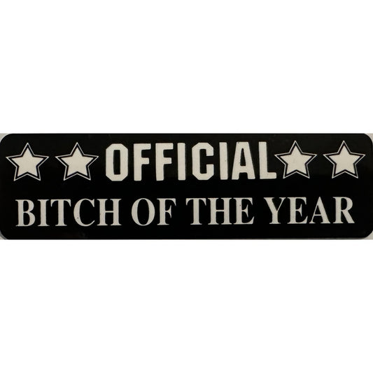 Official bitch of the year vinyl motorcycle helmet stickers - funny biker decal