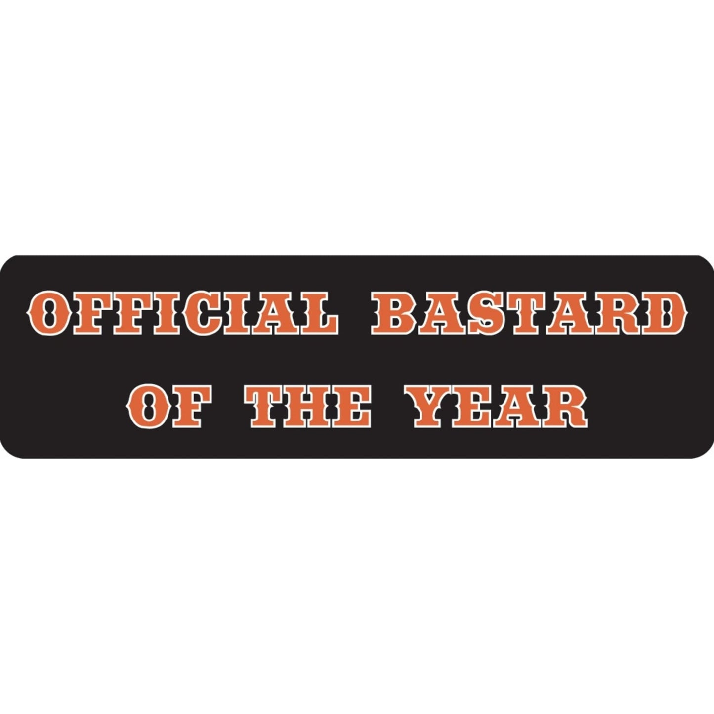 Official bastard of the year vinyl motorcycle helmet sticker - funny biker decal
