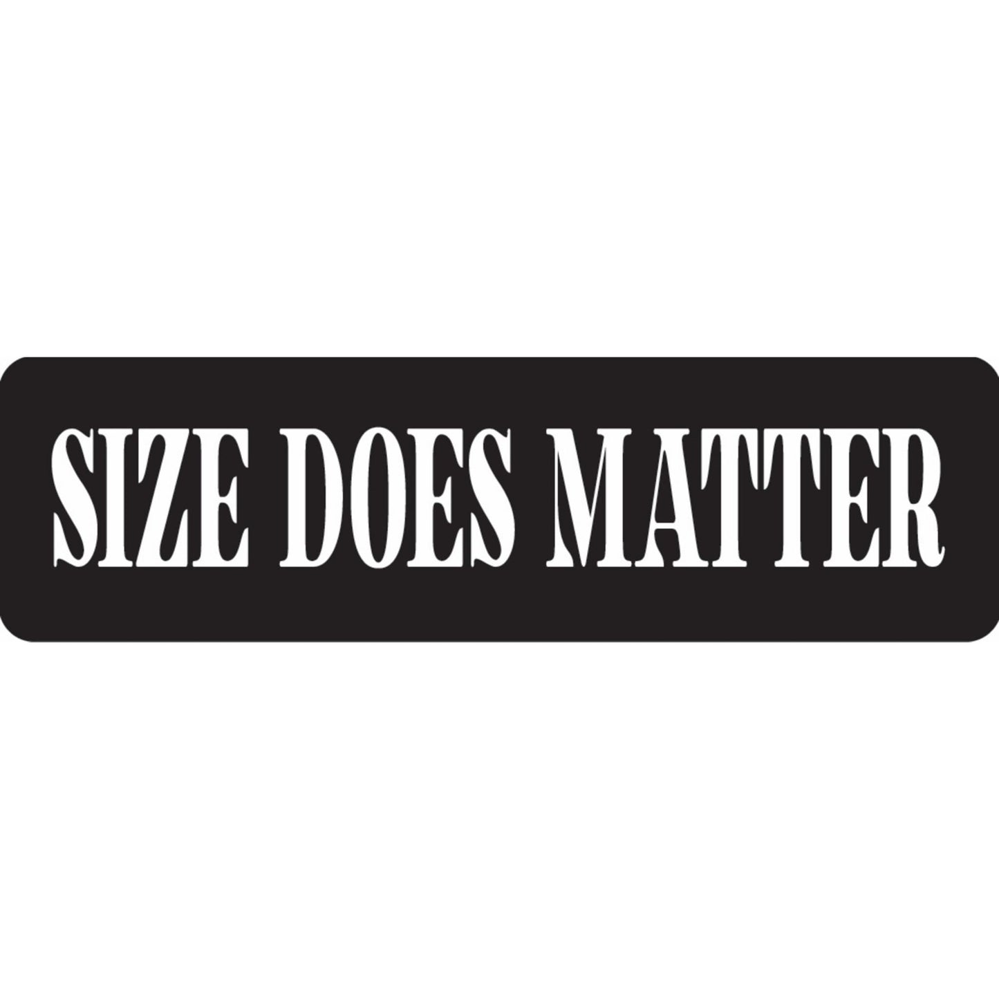 Size does matter vinyl motorcycle helmet sticker - funny biker decal