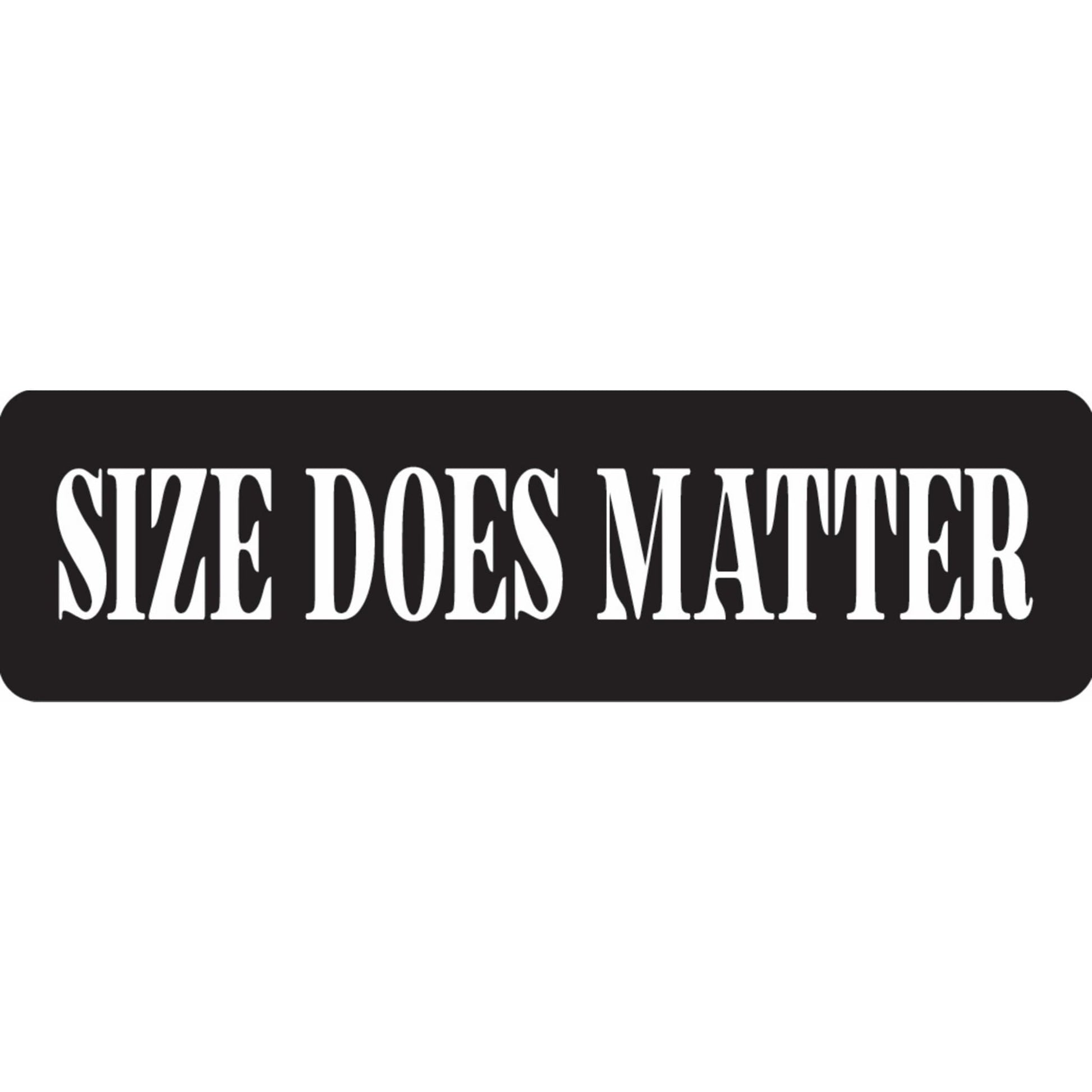 Size does matter vinyl motorcycle helmet sticker - funny biker decal