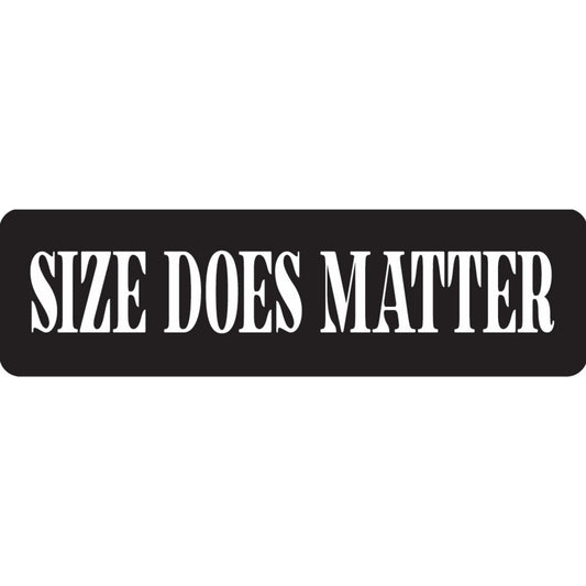 Size does matter vinyl motorcycle helmet sticker - funny biker decal