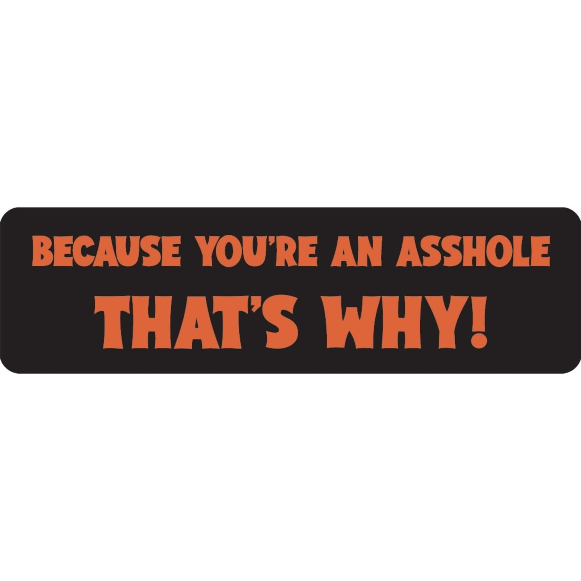Because you're an asshole that's why vinyl motorcycle helmet sticker - funny biker decal