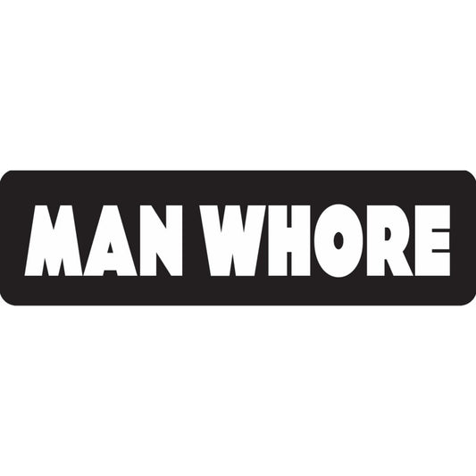 Man whore vinyl motorcycle helmet sticker - funny biker decal