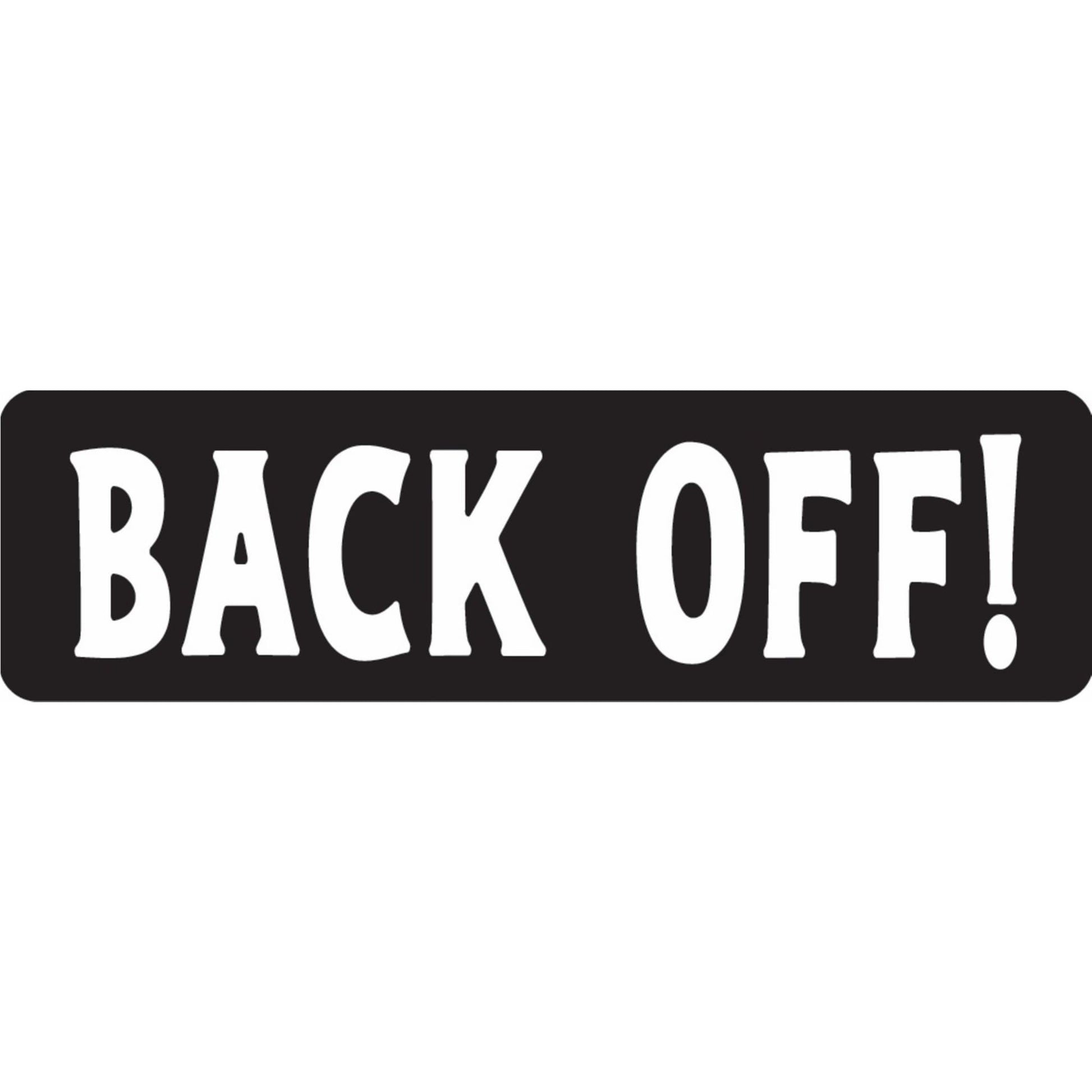 Back off vinyl motorcycle helmet sticker - biker decal