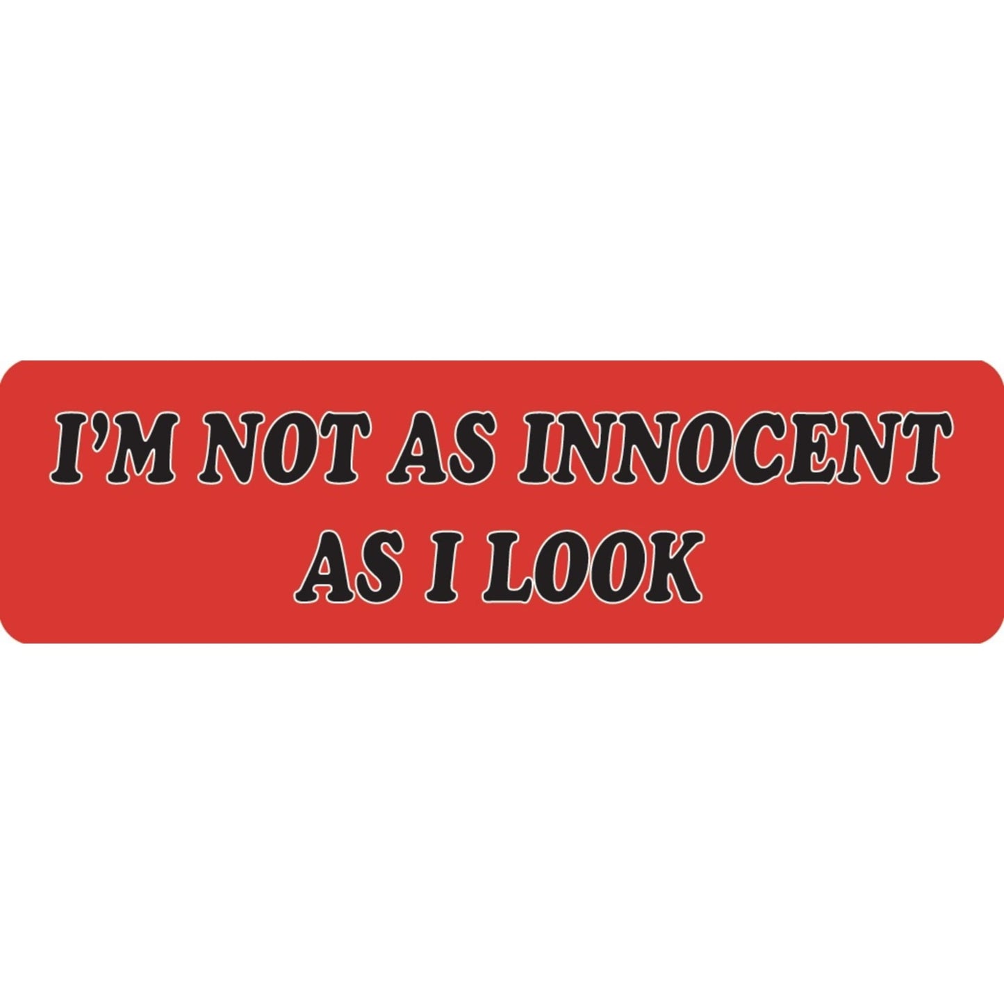 I'm not as innocent as I look vinyl motorcycle helmet sticker - funny biker decal