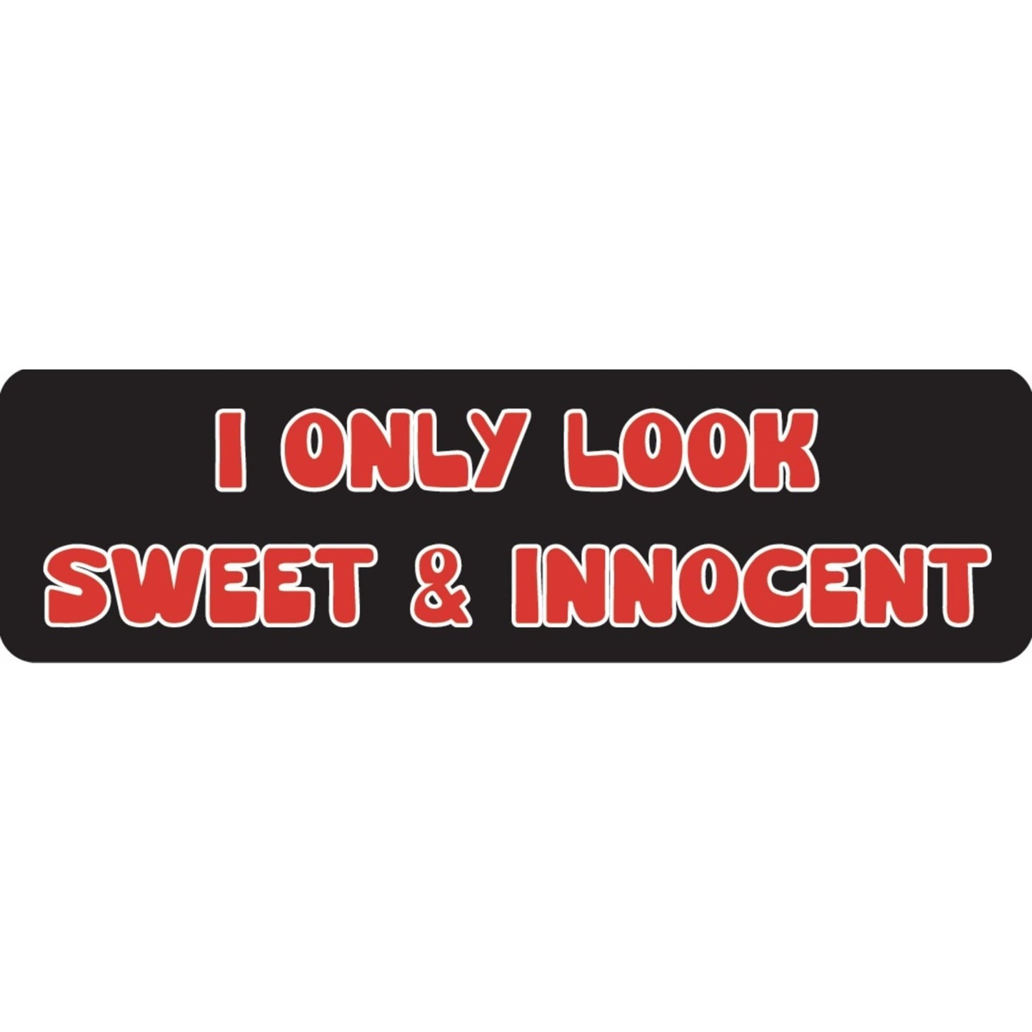 I only look sweet and innocent vinyl motorcycle helmet sticker - funny biker decal