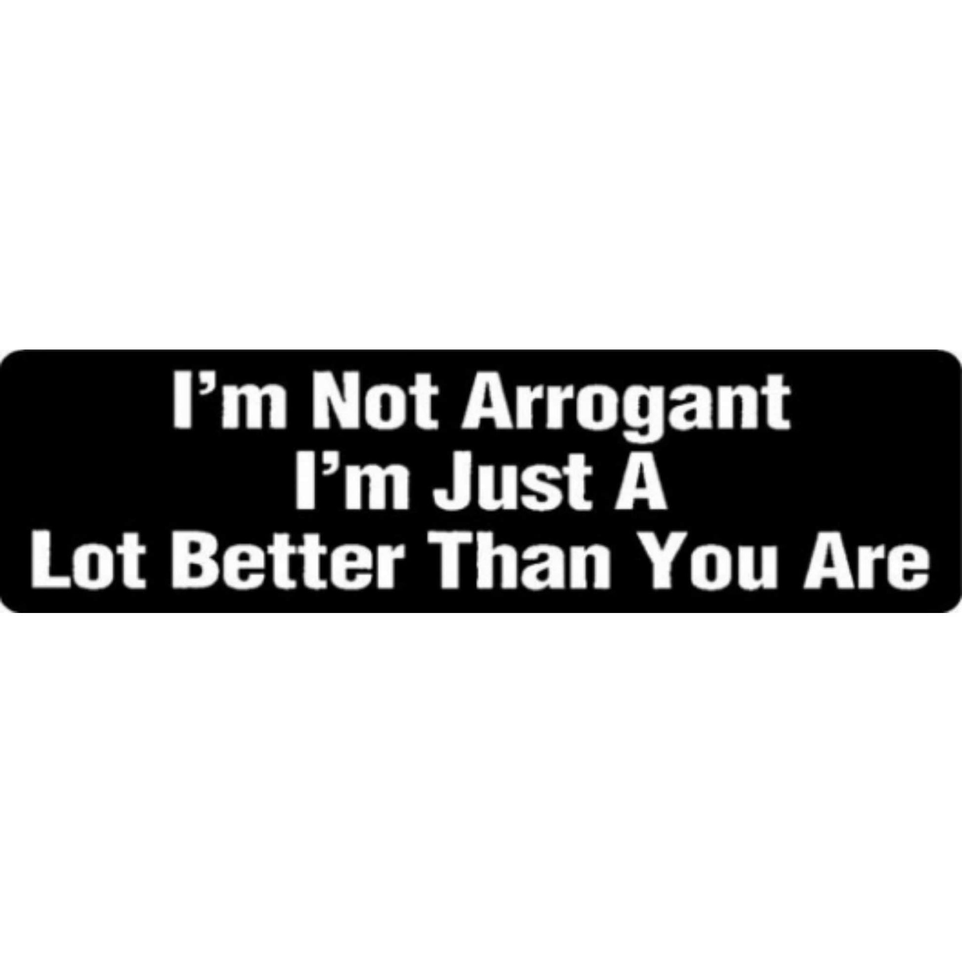 I'm not arrogant I'm just a lot better than you are vinyl motorcycle helmet stickers - funny biker decal