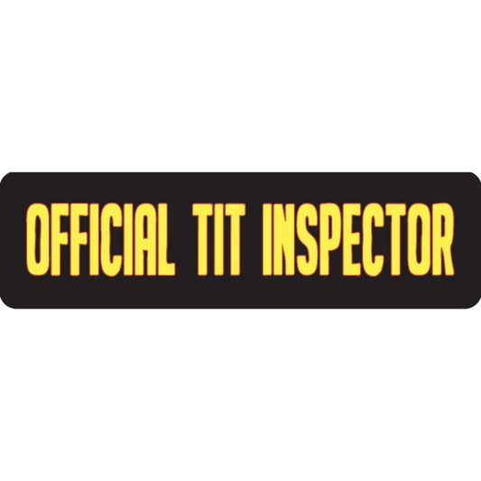 Official tit inspector vinyl motorcycle helmet sticker - funny biker decal