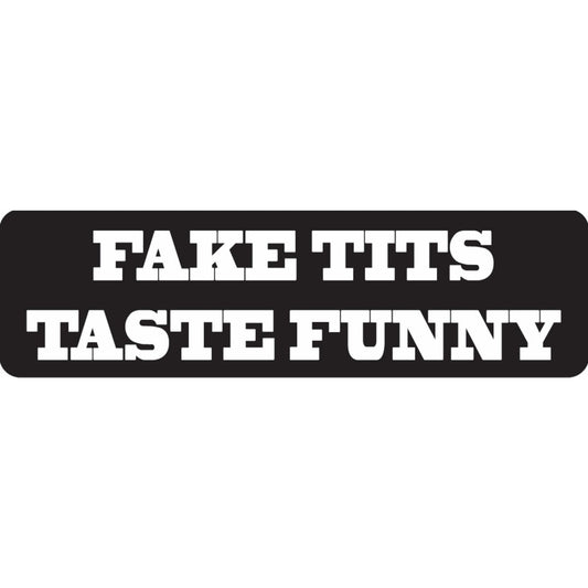 Fake tits taste funny vinyl motorcycle helmet sticker - funny biker decal