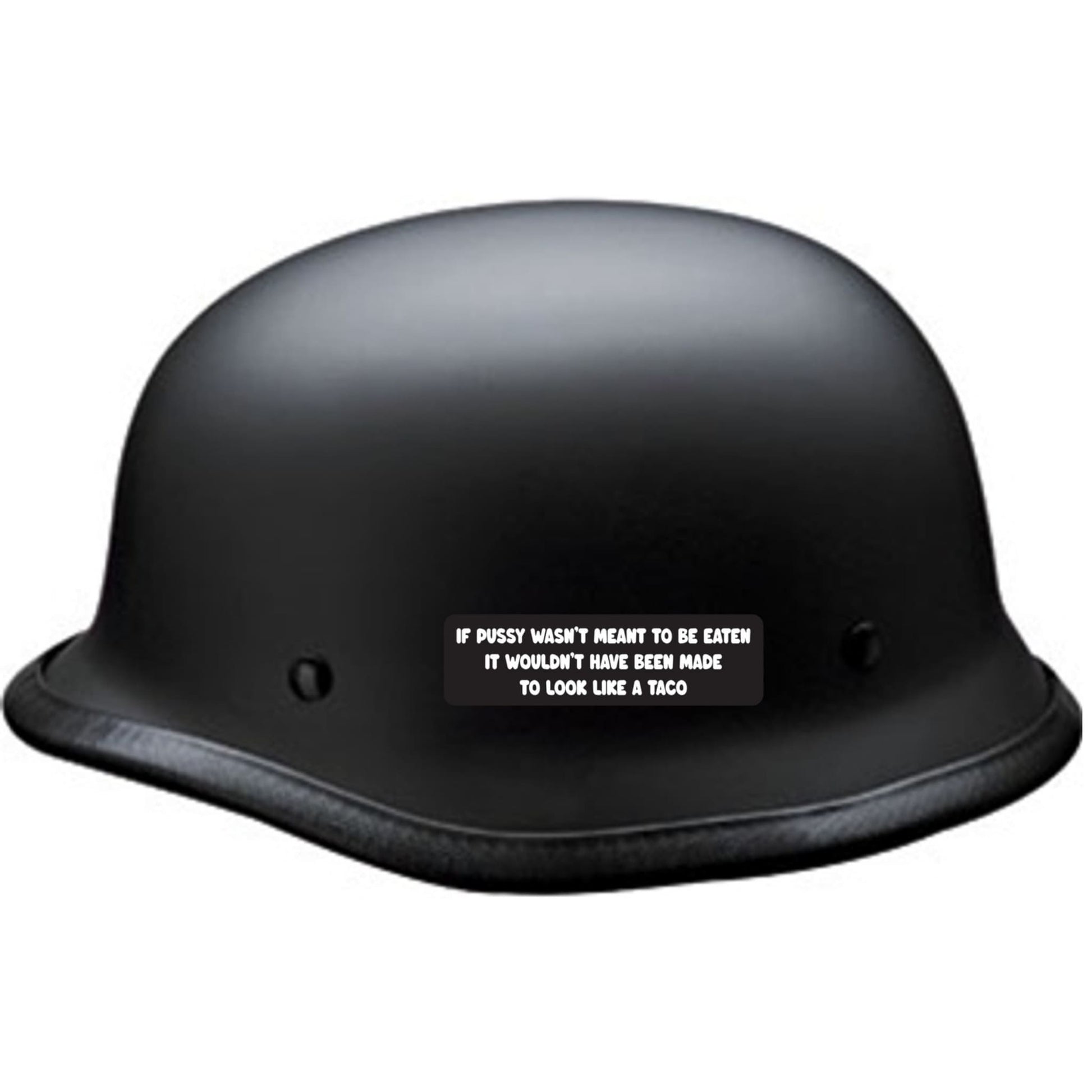 If pussy wasn't meant to be eaten it wouldn't have been made to look like a taco vinyl motorcycle helmet sticker on a helmet - funny biker decal