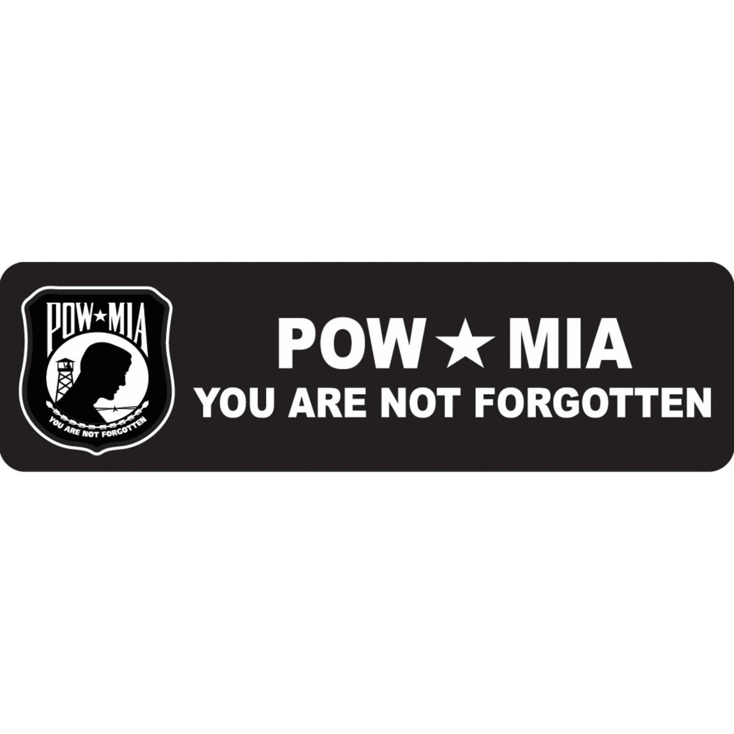 POW MIA you are not forgotten vinyl motorcycle helmet sticker - military biker decal