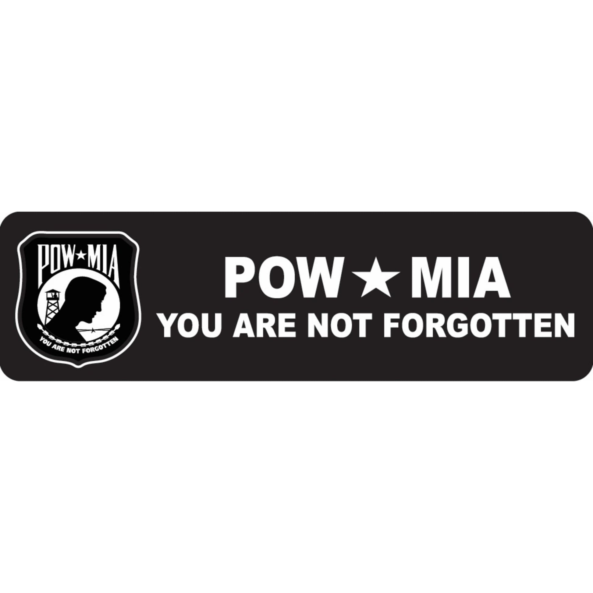POW MIA you are not forgotten vinyl motorcycle helmet sticker - military biker decal