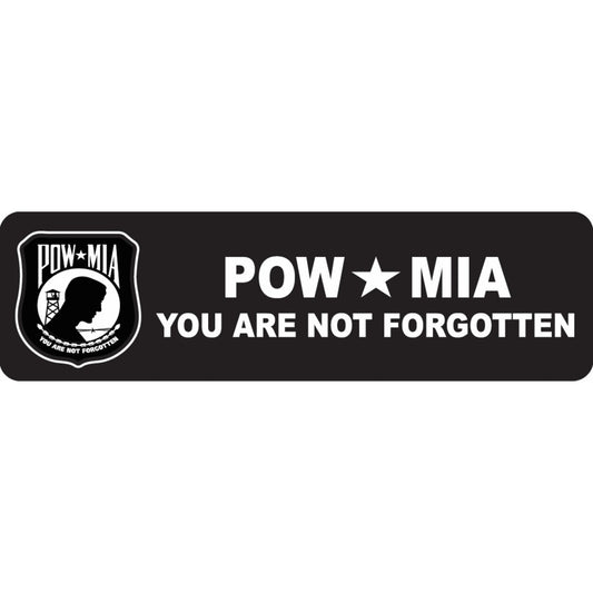 POW MIA you are not forgotten vinyl motorcycle helmet sticker - military biker decal
