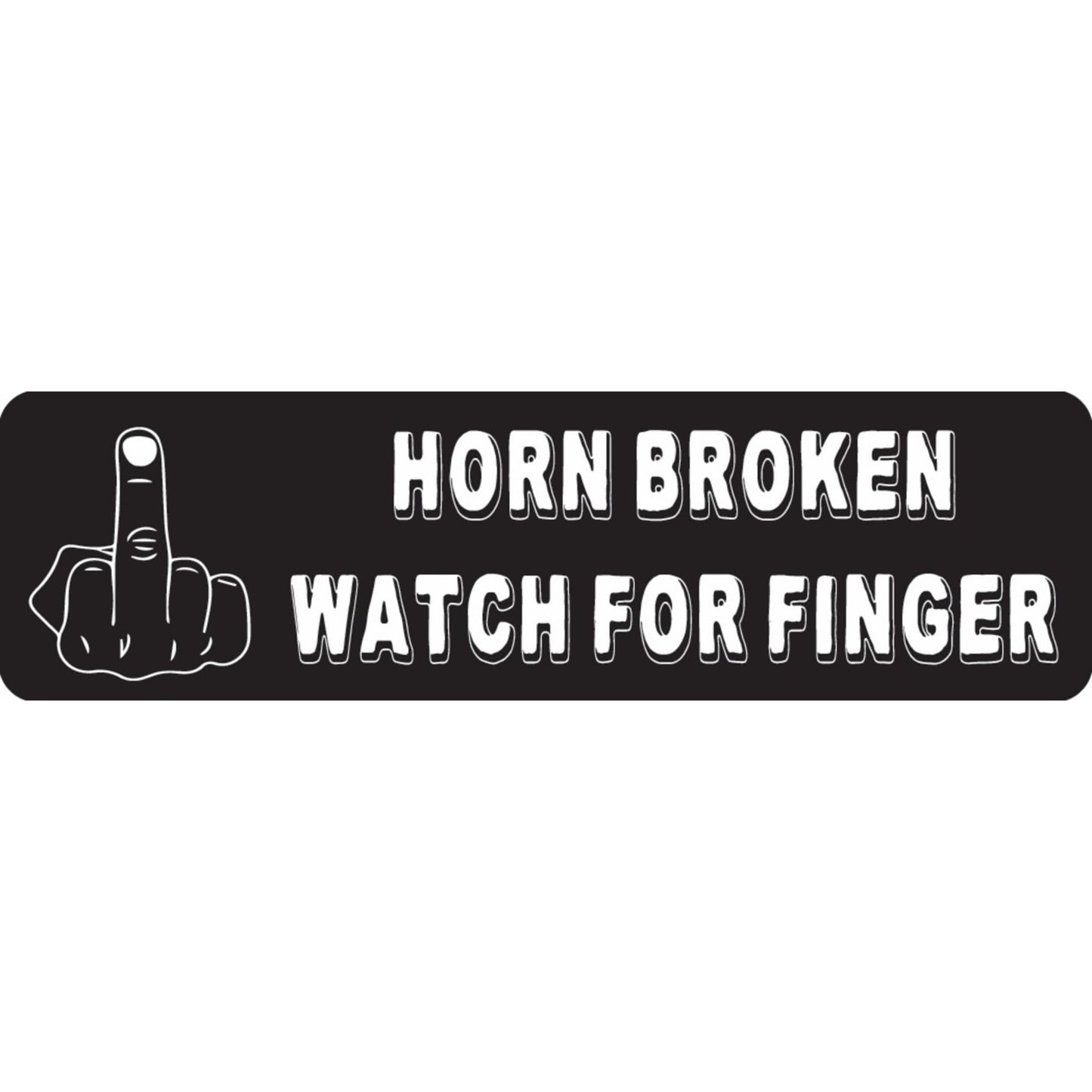 Horn broken watch for finger vinyl motorcycle helmet sticker - funny biker decal