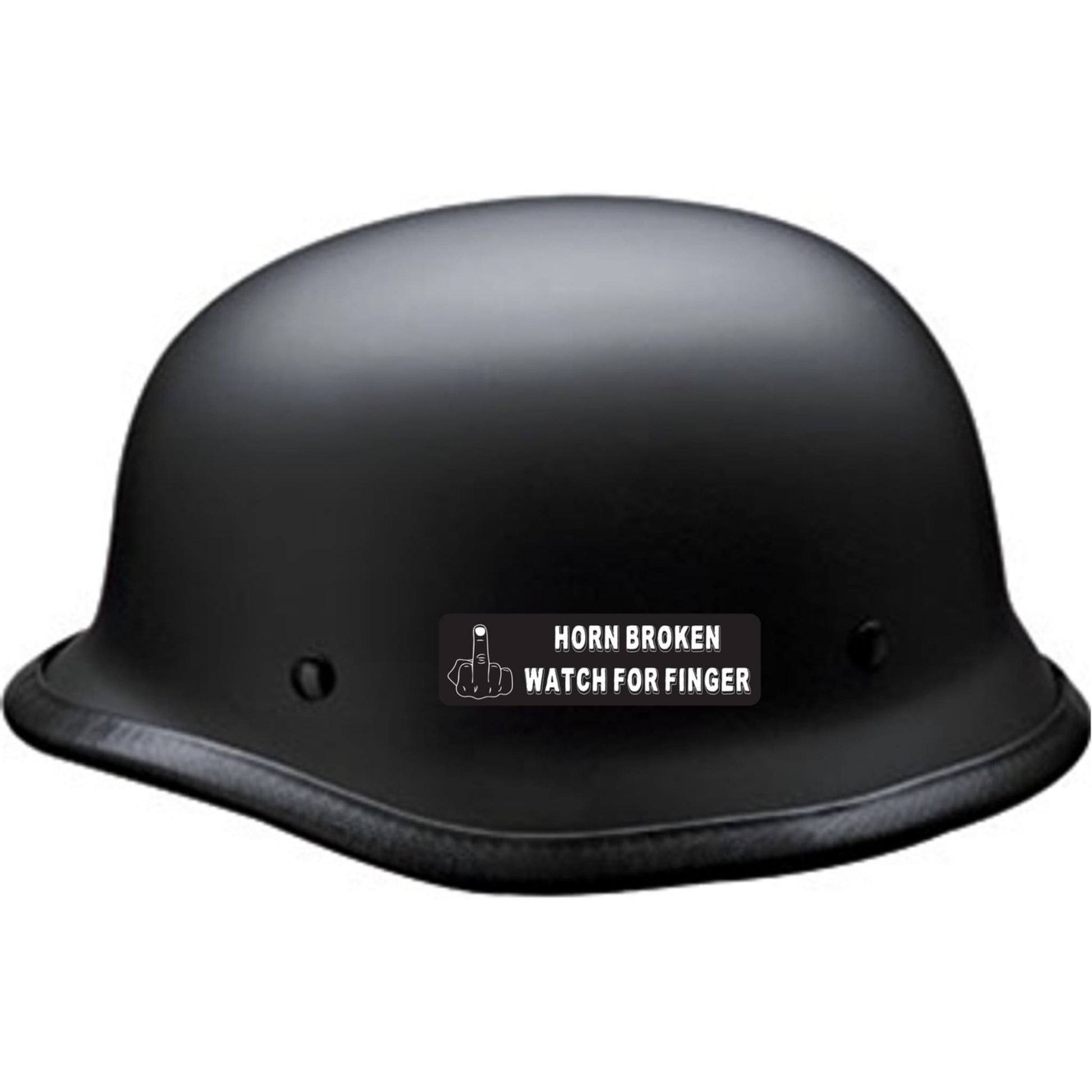 Horn broken watch for finger vinyl motorcycle helmet sticker on a helmet - funny biker decal