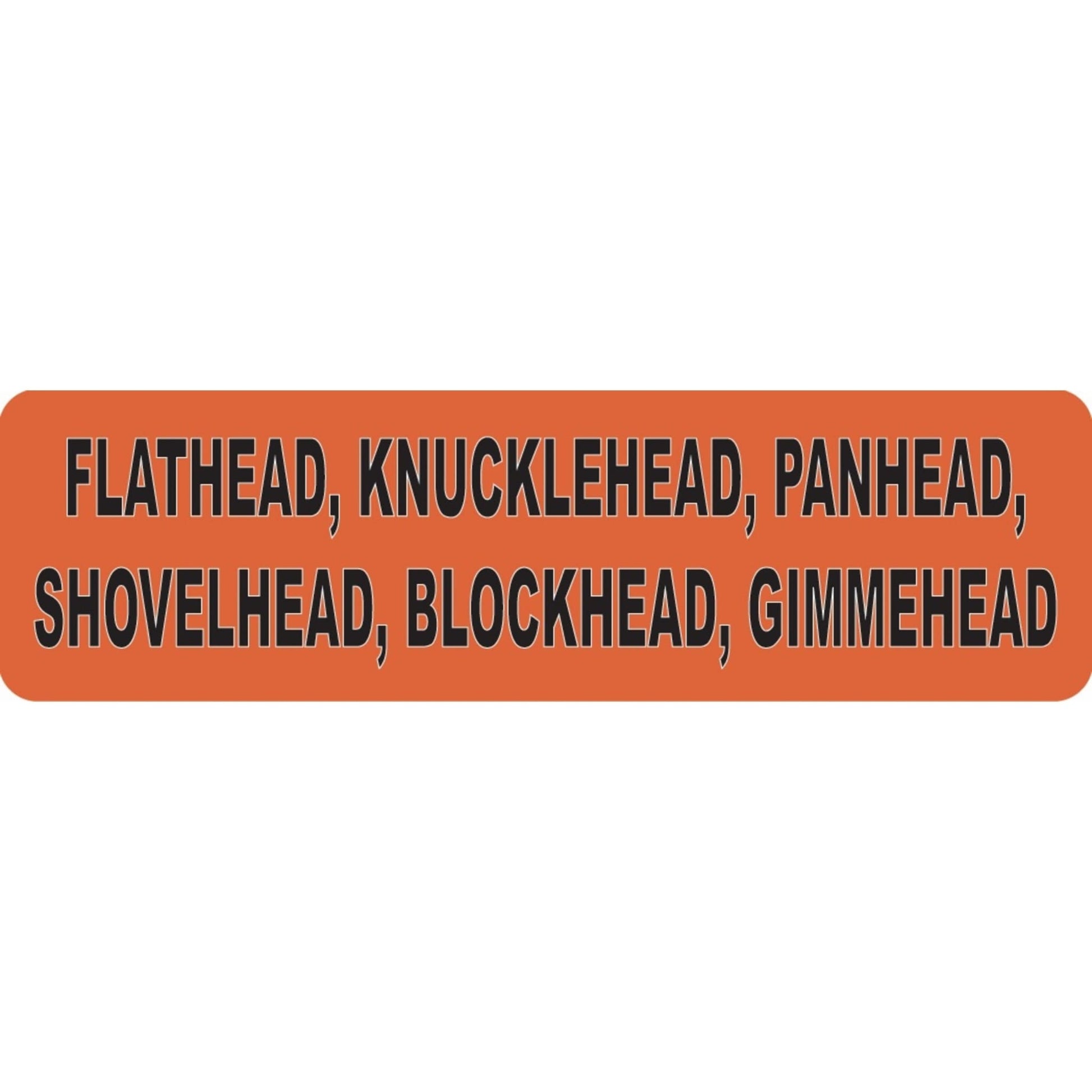 lathead knucklehead panhead shovelhead blockhead gimmehead vinyl motorcycle helmet sticker - biker decal