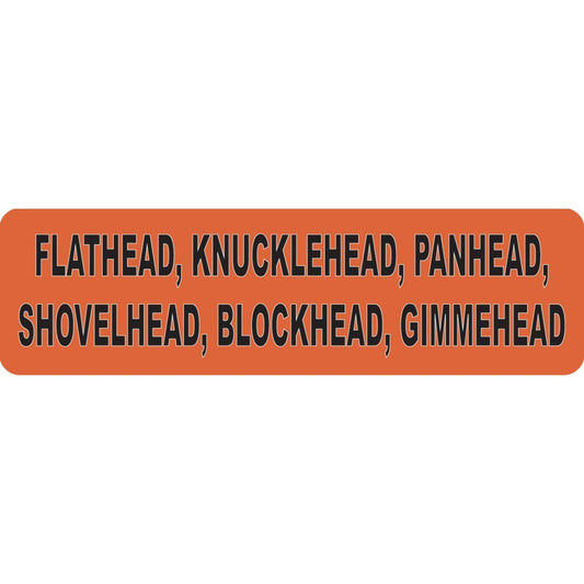 lathead knucklehead panhead shovelhead blockhead gimmehead vinyl motorcycle helmet sticker - biker decal