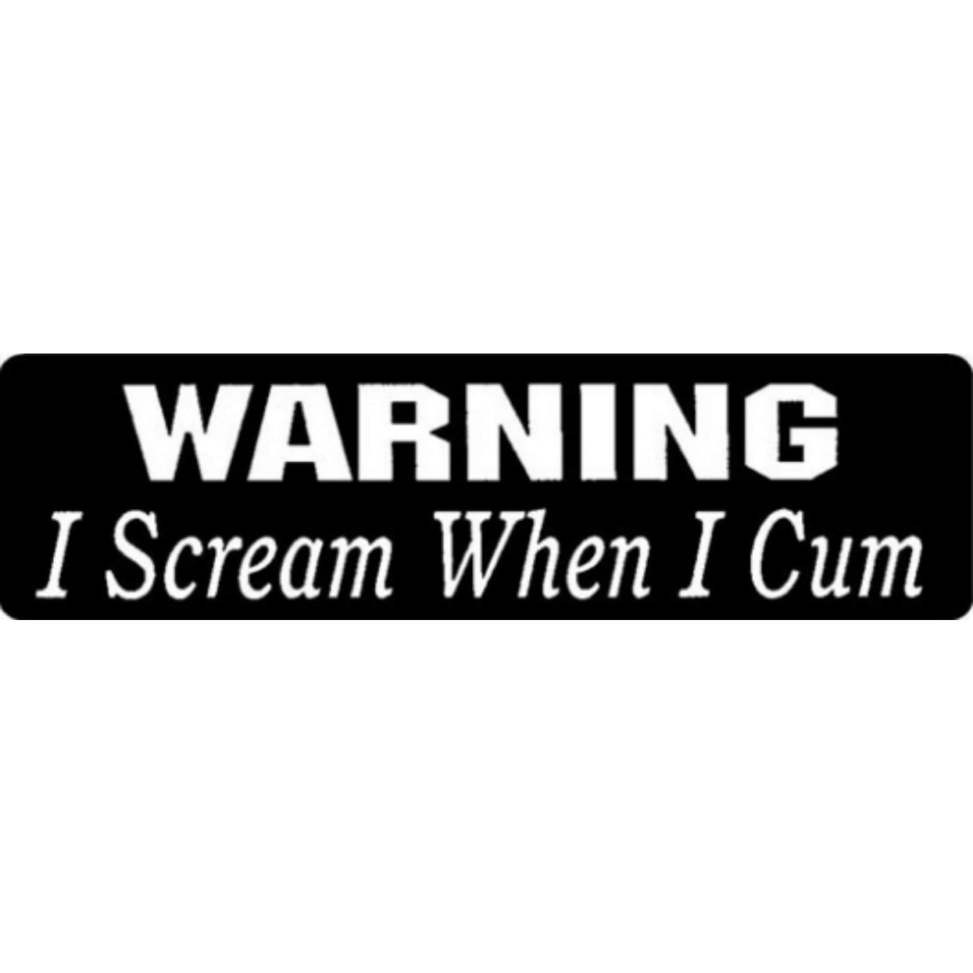 Warning I scream when I cum vinyl motorcycle helmet stickers - bold biker decal
