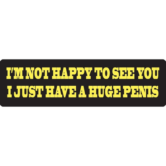 I'm not happy to see you I just have a huge penis vinyl motorcycle helmet stickers - funny biker decal