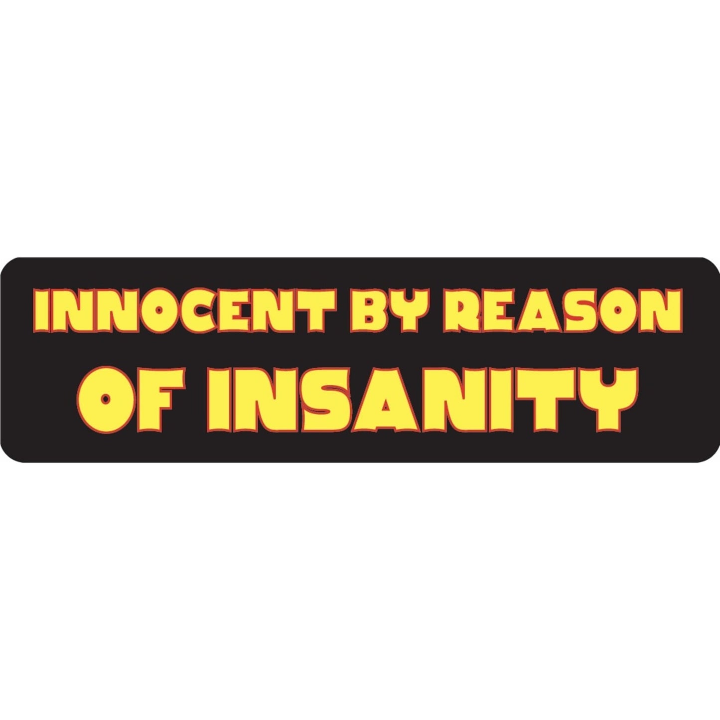 Innocent by reason of insanity vinyl motorcycle helmet sticker - funny biker decal
