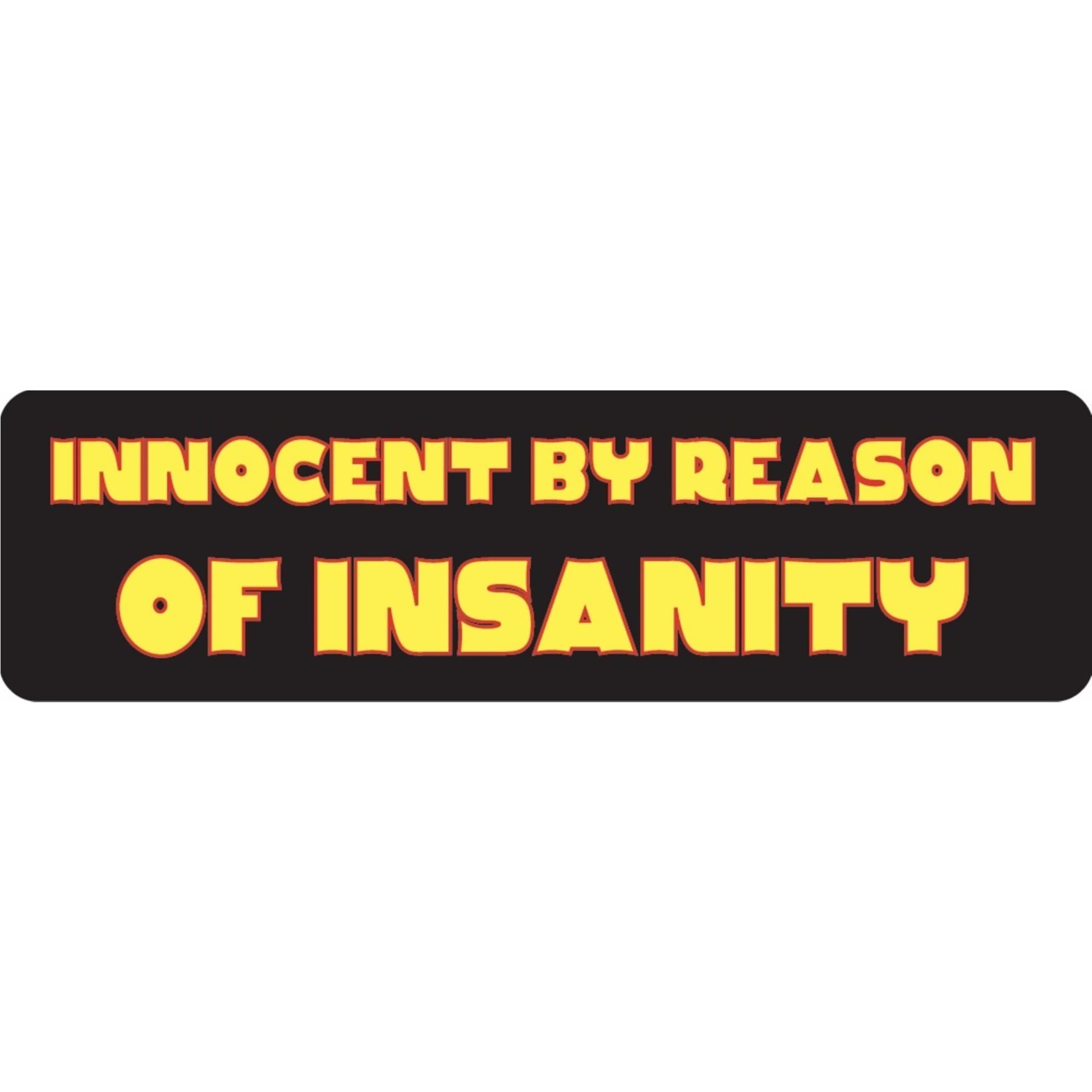 Innocent by reason of insanity vinyl motorcycle helmet sticker - funny biker decal