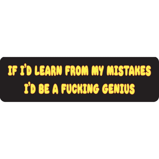 If I'd learn from my mistakes I'd be a fucking genius vinyl motorcycle helmet sticker - funny biker decal