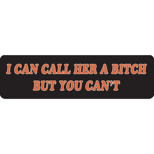 I can call her a bitch but you can't vinyl motorcycle helmet sticker - biker decal