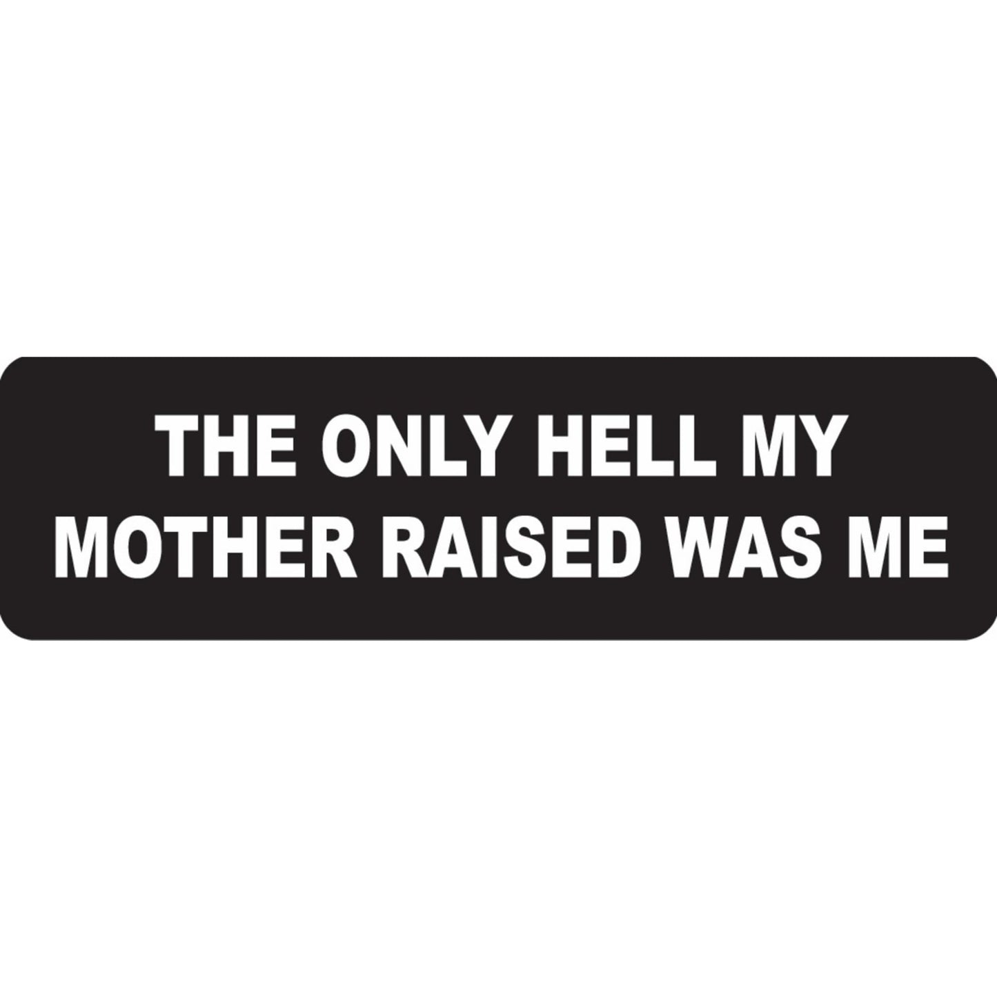 The only hell my mother raised was me vinyl motorcycle helmet sticker - biker decal