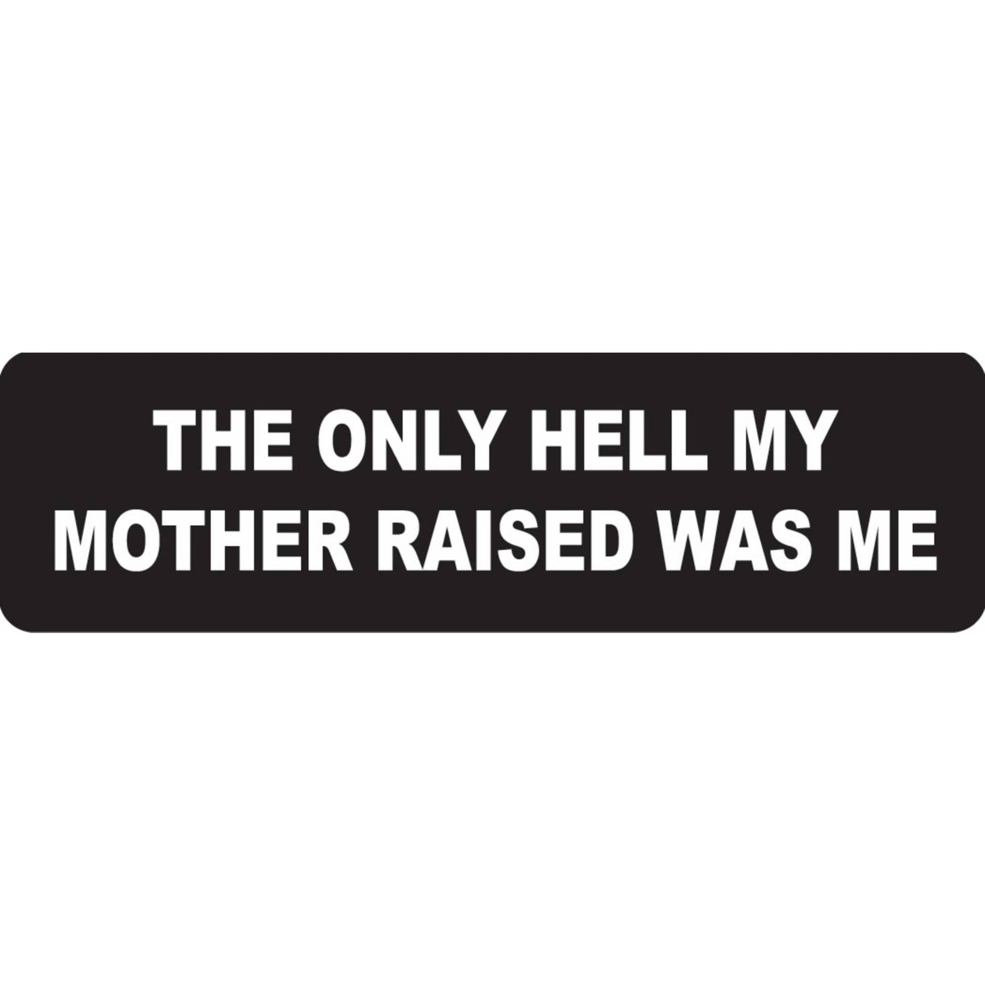 The only hell my mother raised was me vinyl motorcycle helmet sticker - biker decal