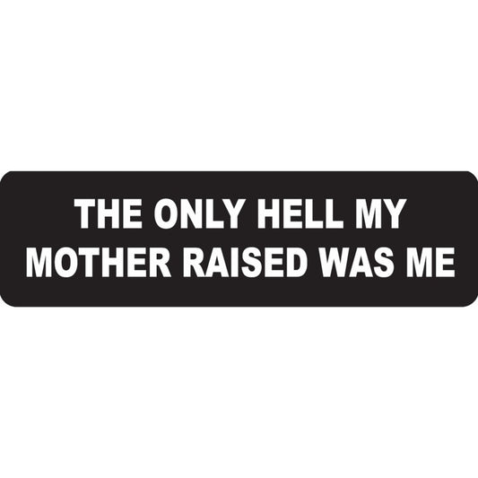 The only hell my mother raised was me vinyl motorcycle helmet sticker - biker decal