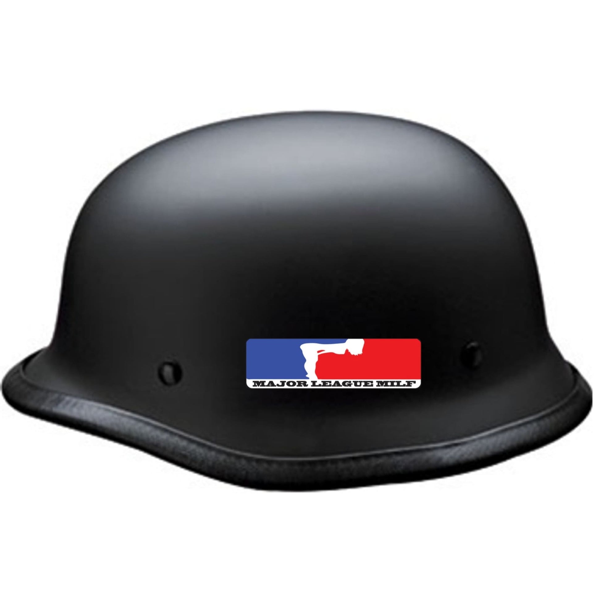 Major league milf vinyl motorcycle helmet sticker on a helmet - funny biker decal