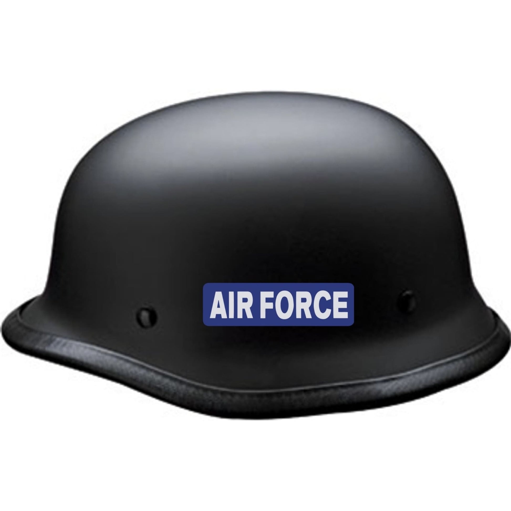 Air Force vinyl motorcycle helmet sticker on black helmet - military biker decal