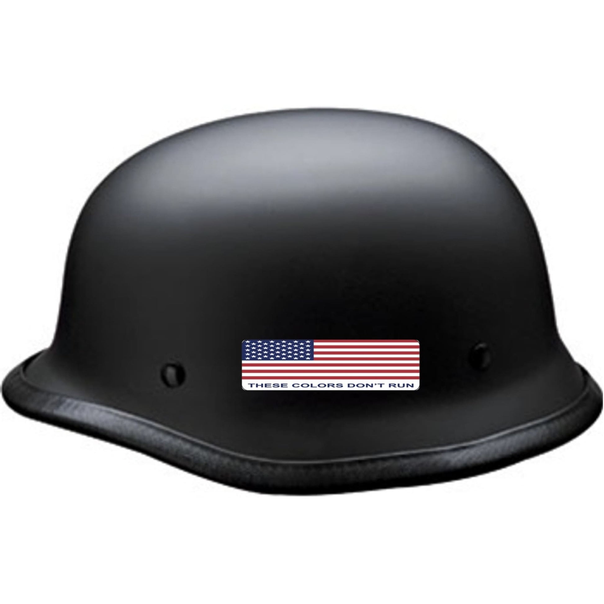 American flag these colors don't run vinyl motorcycle helmet sticker on black helmet - patriotic biker decal