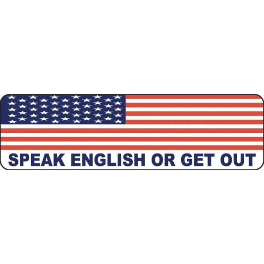 American flag speak English or get out vinyl motorcycle helmet sticker - patriotic biker decal
