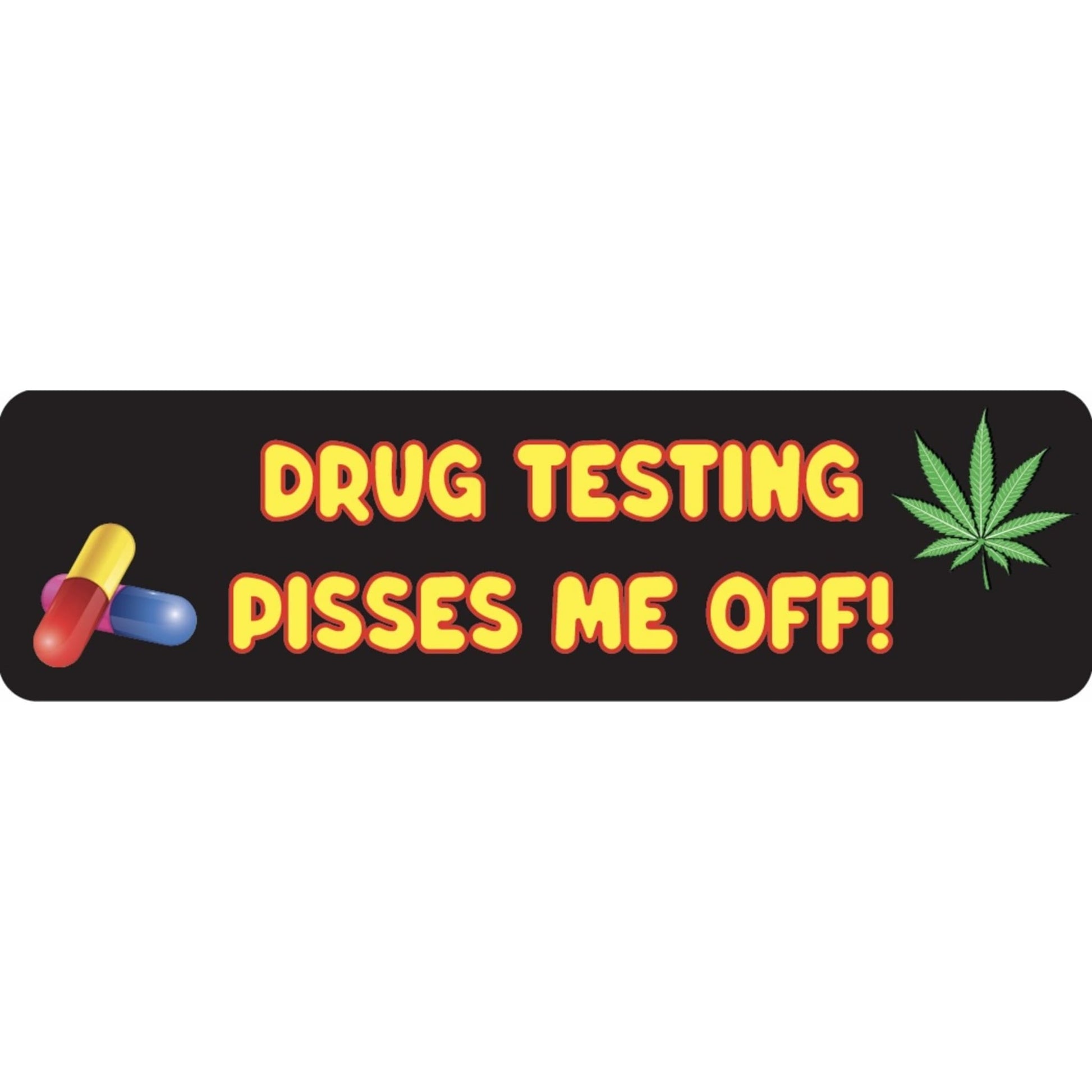 Drug testing pisses me off vinyl motorcycle helmet sticker - funny biker decal
