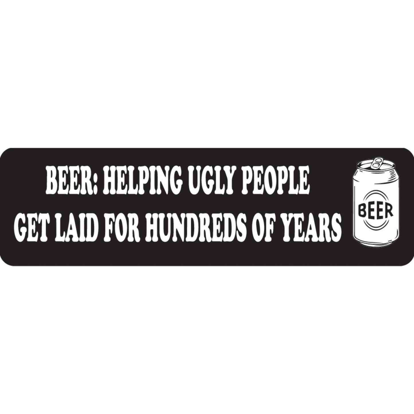 Beer helping ugly people get laid for hundreds of years vinyl motorcycle helmet sticker - funny biker decal