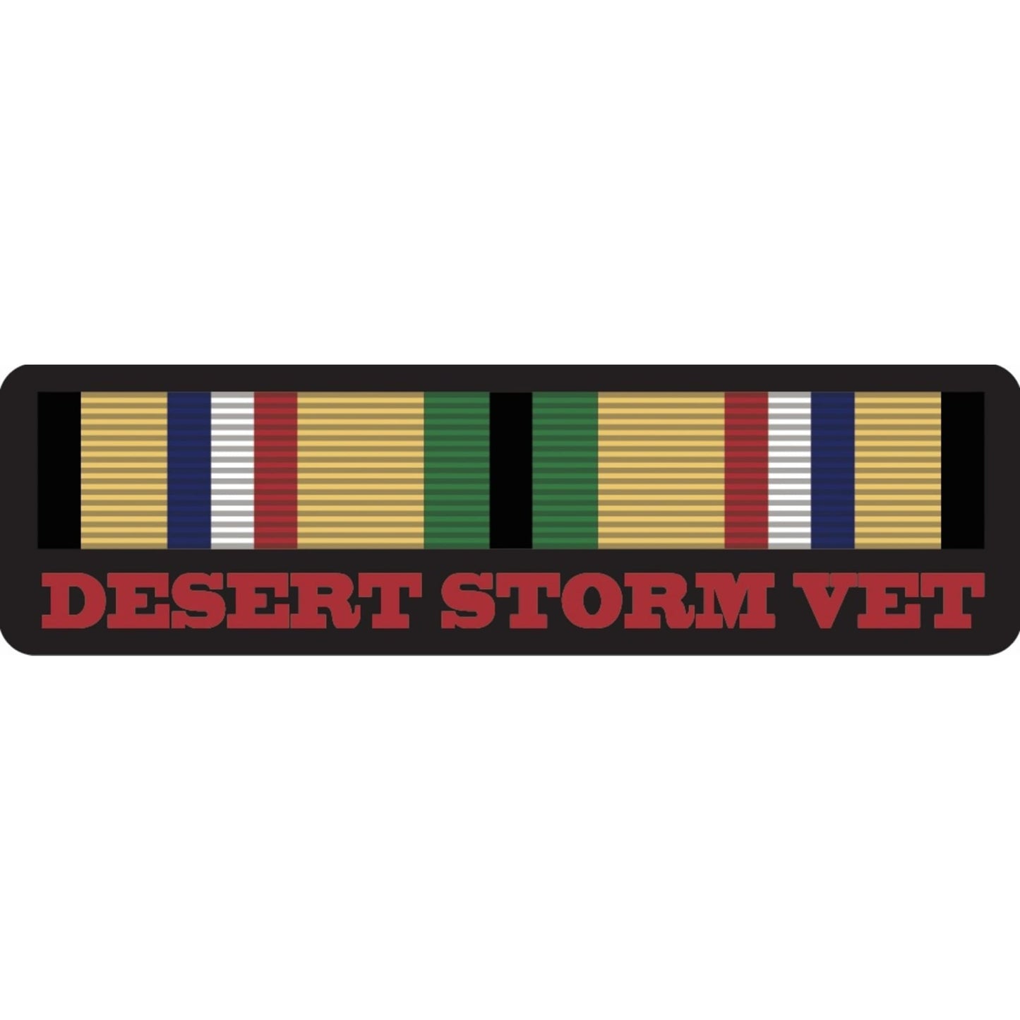 Desert Storm vet tour ribbon vinyl motorcycle helmet sticker - military biker decal