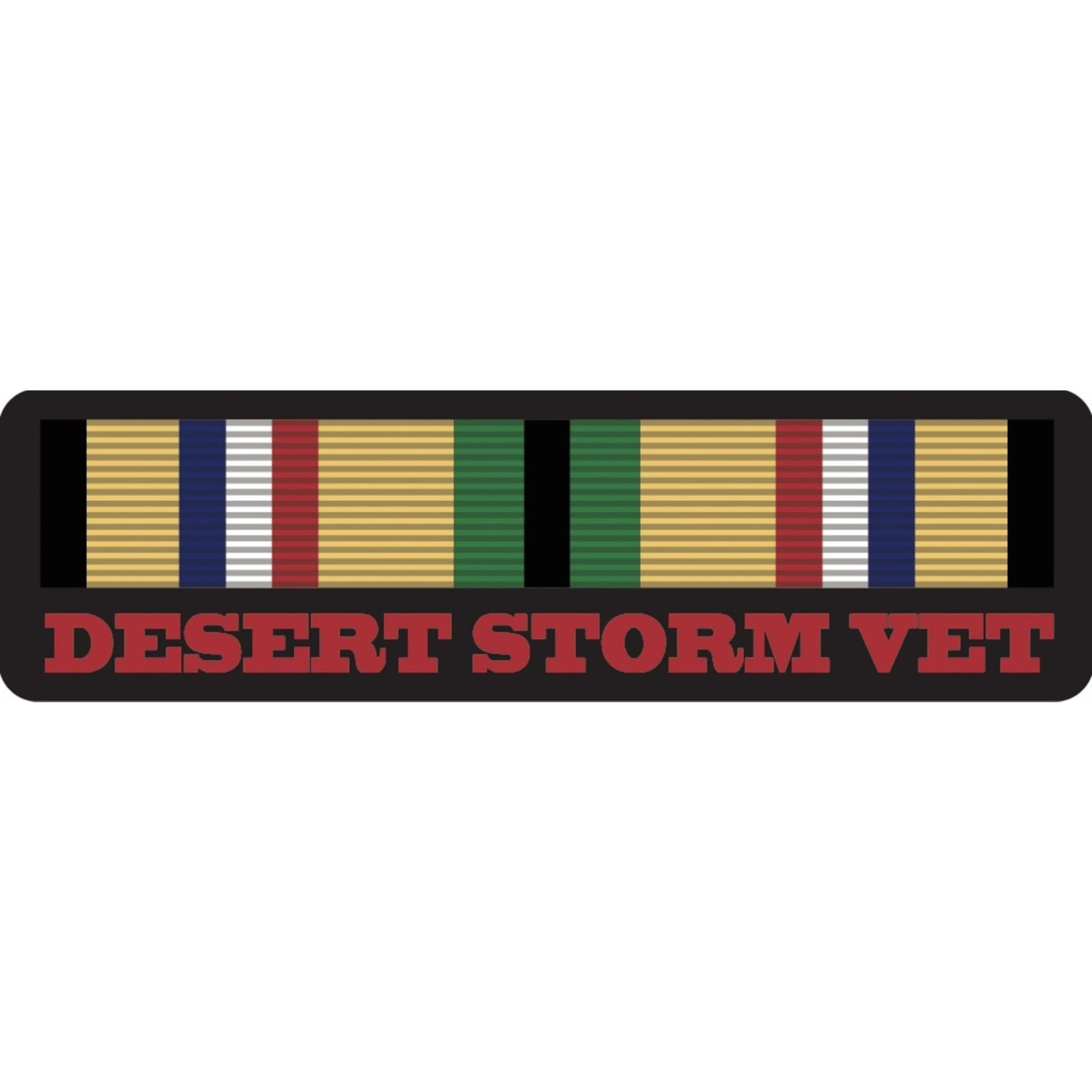 Desert Storm vet tour ribbon vinyl motorcycle helmet sticker - military biker decal