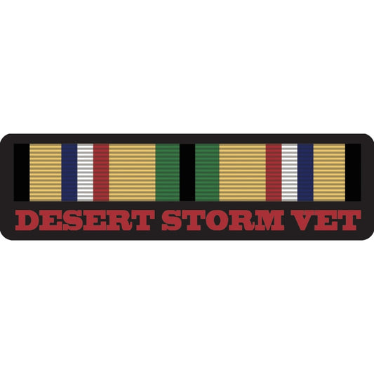 Desert Storm vet tour ribbon vinyl motorcycle helmet sticker - military biker decal