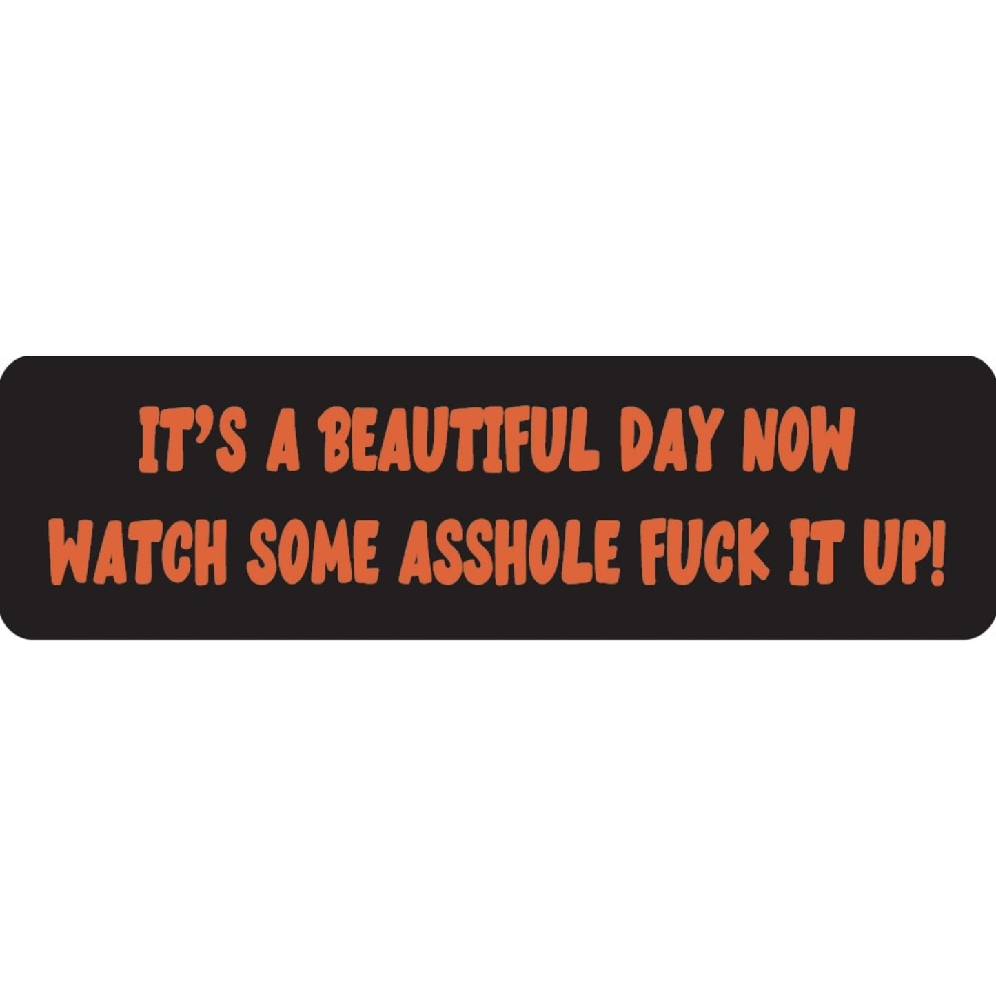 It's a beautiful day now watch some asshole fuck it up vinyl motorcycle helmet sticker - funny biker decal