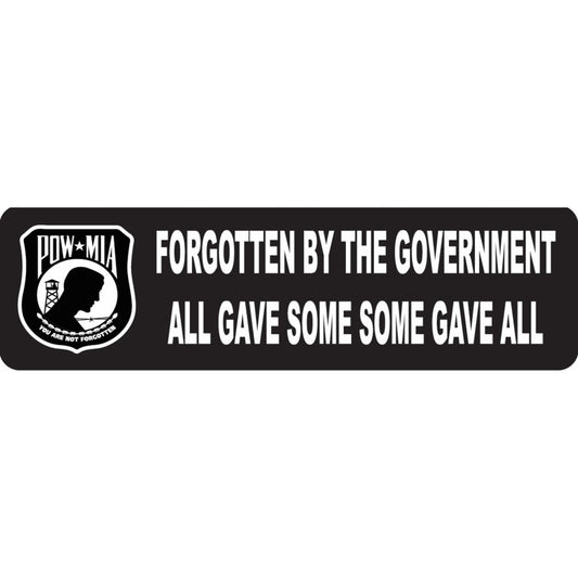 POW MIA forgotten by the government all gave some some gave all vinyl motorcycle helmet sticker - military biker decal
